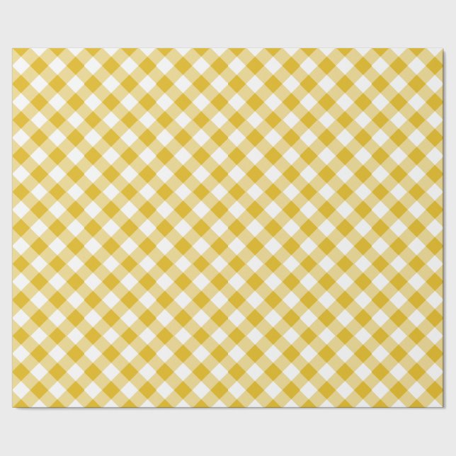 Cadeau Papier d'enveloppement En vichy jaune (Couture)