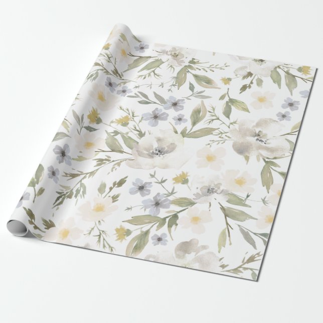 Cadeau Papier d'enveloppement fleur sauvage Romance (Déroulé)