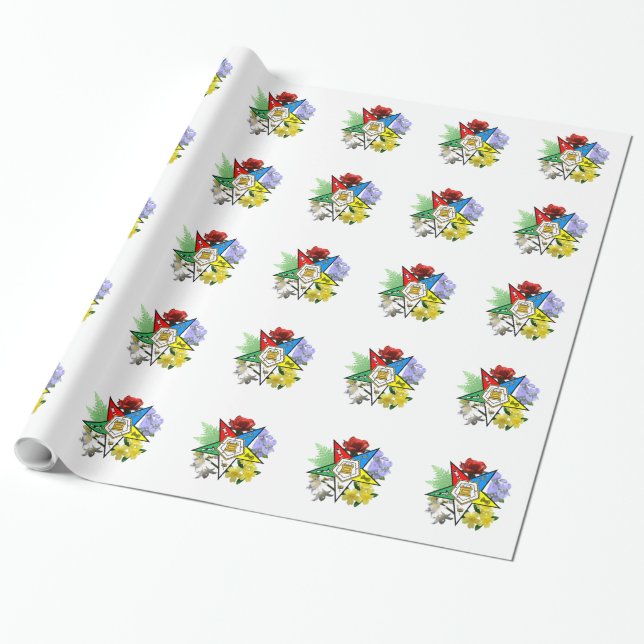 Cadeau Papier d'enveloppement floral Etoile orientale (Déroulé)