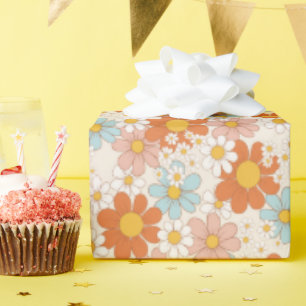 Cadeau Papier d'enveloppement Floral Pastel rose orange r