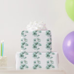 Cadeau Papier d'enveloppement floral turquoise clair<br><div class="desc">Une belle décoration florale turquoise pâle sur un arrière - plan blanc. Conçu pour la douche nuptiale ou mariage,  anniversaire et autres.</div>