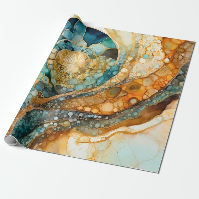 Cadeau Papier d'enveloppement Fossil Gem Ammonite (Déroulé)