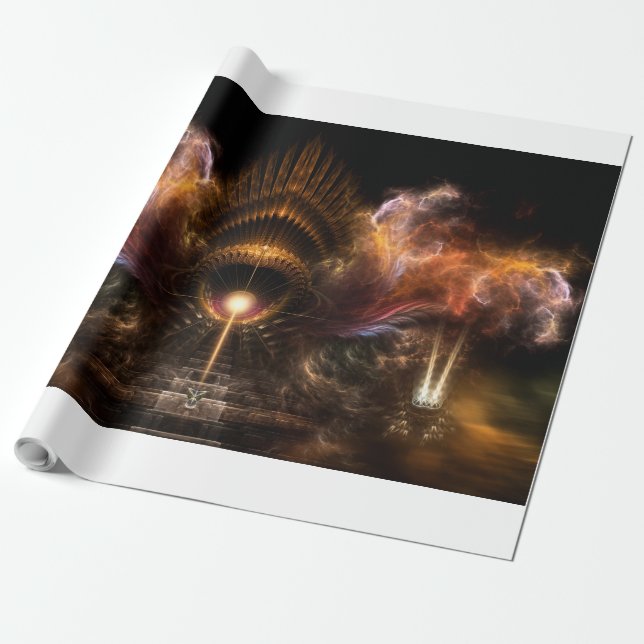 Cadeau Papier d'enveloppement Fractal Art Storm (Déroulé)