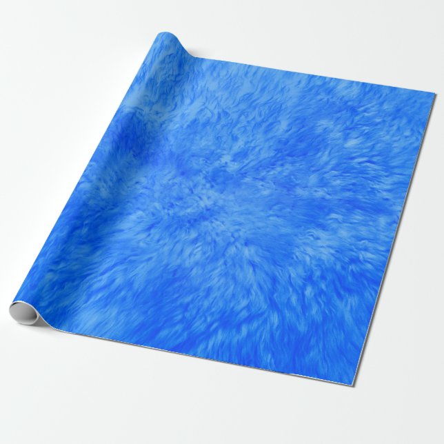 Cadeau Papier d'enveloppement français fourrure bleu (Déroulé)