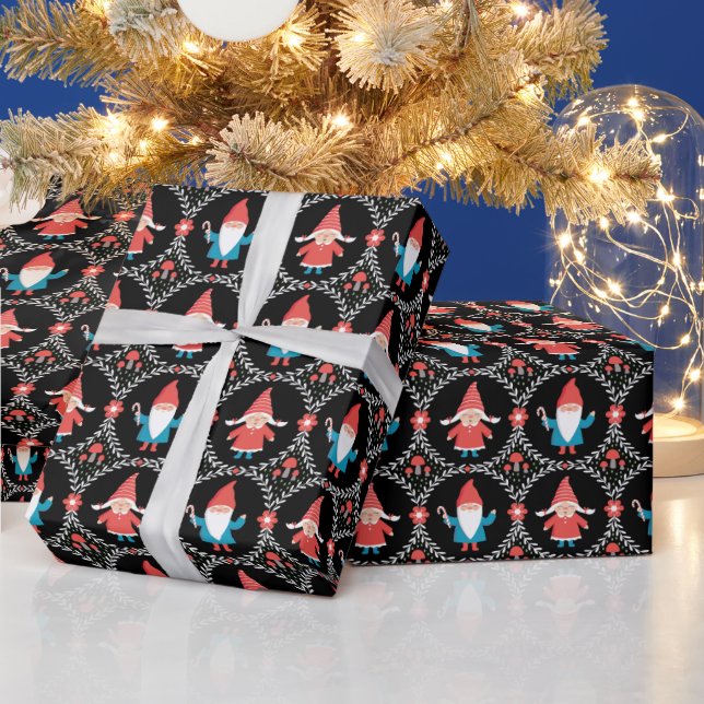 Cadeau Papier d'enveloppement Gnome de Noël mignon (Vacances)