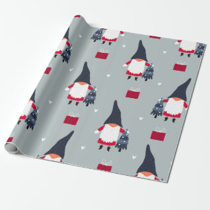 Cadeau Papier d'enveloppement Gnome de Noël mignon