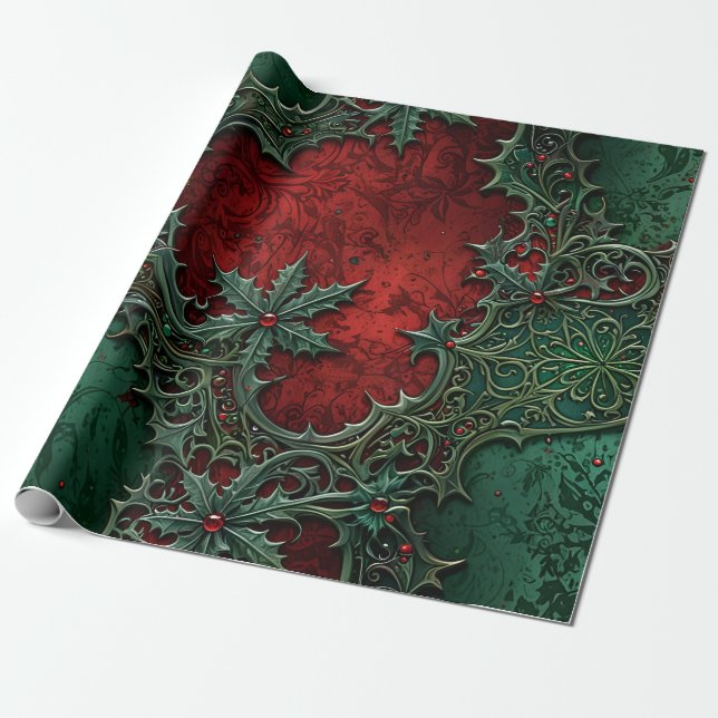 Cadeau Papier d'enveloppement gothique de Noël (Déroulé)