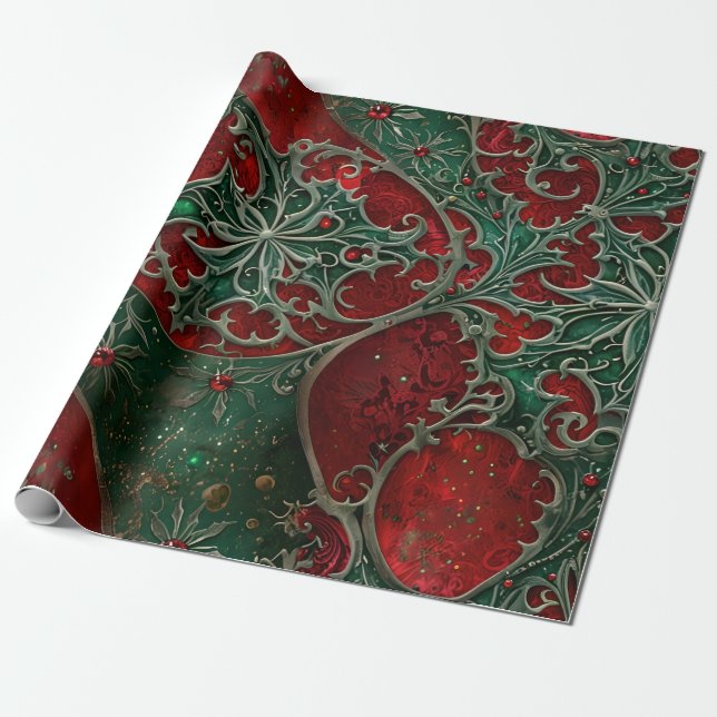 Cadeau Papier d'enveloppement gothique de Noël (Déroulé)