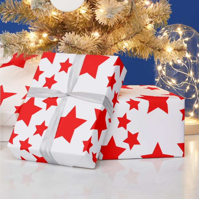Cadeau Papier d'enveloppement Gras Red Stars (Vacances)