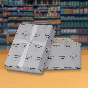 Cadeau Papier d'enveloppement gris pour logo d'entreprise