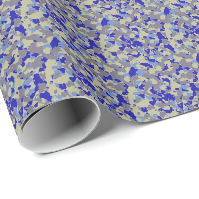 Cadeau Papier d'enveloppement HAMbWG - Camouflage bleu (Coin rond)