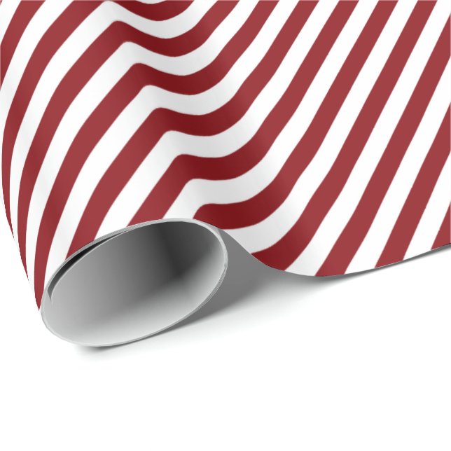 Cadeau Papier d'enveloppement HAMbWG - Rouge/blanc rayé (Coin rond)