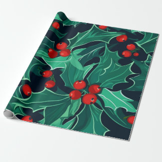 Cadeau Papier d'enveloppement Holly et Berries