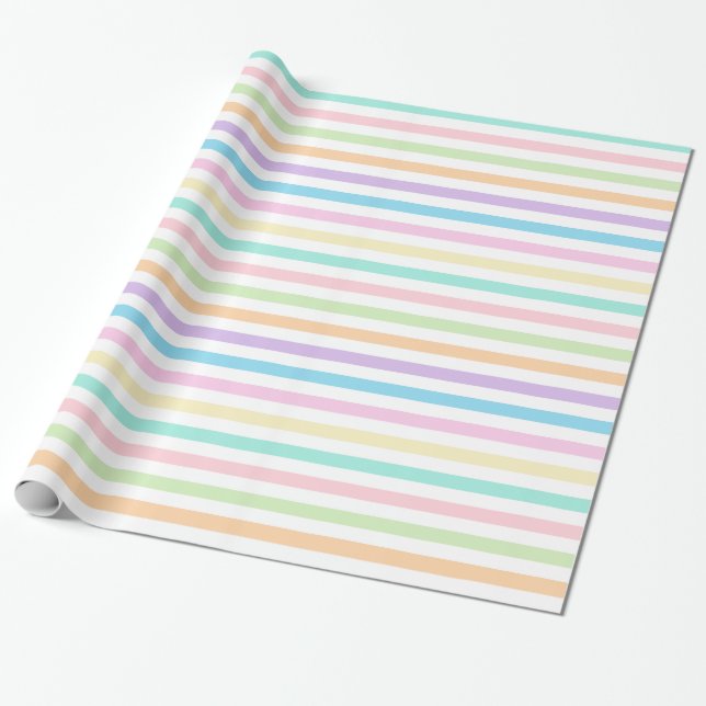 Cadeau Papier d'enveloppement horizontal de jolis bandes  (Déroulé)