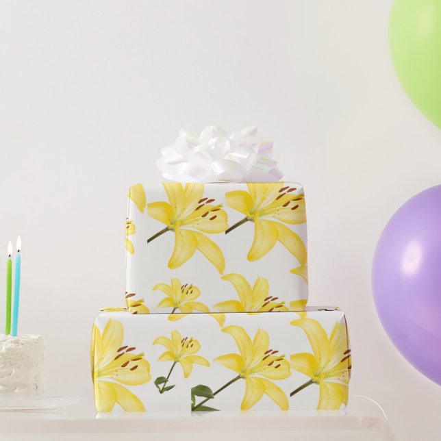 Cadeau Papier d'enveloppement jaune mat Lily (Cadeaux de fête)