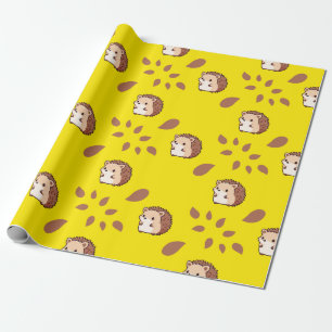 Cadeau Papier d'enveloppement jaune transparent : Hérisso