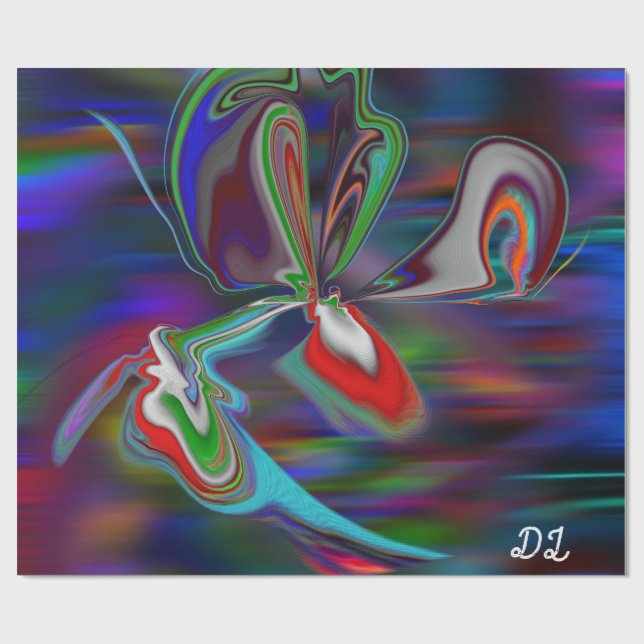 Cadeau Papier d'enveloppement liquide en marbre Abstrait  (Plat)