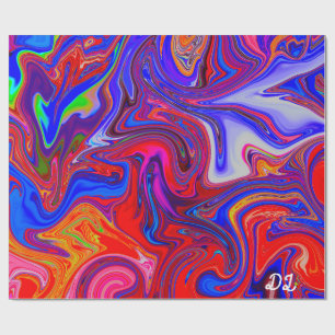 Cadeau Papier d'enveloppement liquide en marbre Abstrait