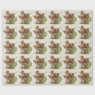 Cadeau Papier d'enveloppement Longhorn Texas