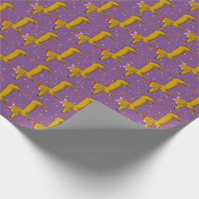 Cadeau Papier d'enveloppement mignon Dachshund (Coin)