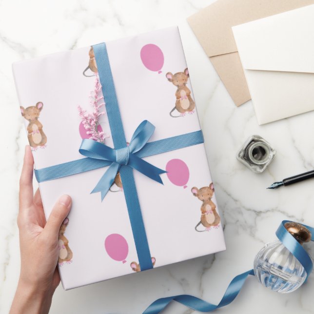 Cadeau Papier d'enveloppement mignon pour souris en bois, (Cadeaux)