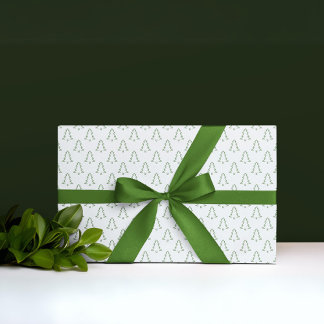 Cadeau Papier d'enveloppement minimaliste blanc de Noël