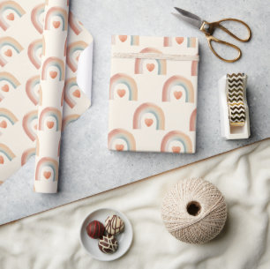 Cadeau Papier d'enveloppement moderne Boho Rainbow - Aqua