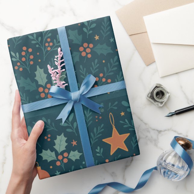 Cadeau Papier d'enveloppement moderne de Noël - tendance  (Cadeaux)