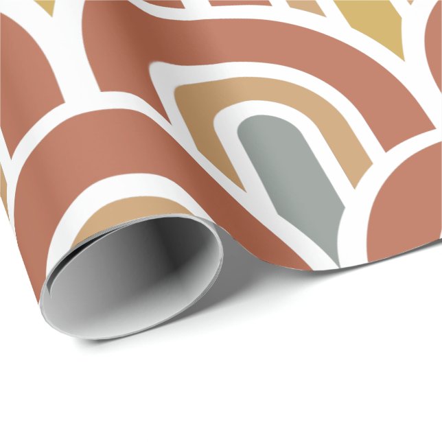 Cadeau Papier d'enveloppement moderne design arc-en-ciel (Coin rond)
