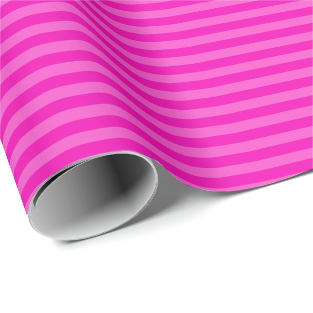 Cadeau Papier d'enveloppement monochromatique rose chaud (Coin rond)