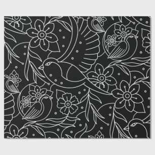 Cadeau Papier d'enveloppement monochrome pour oiseaux et