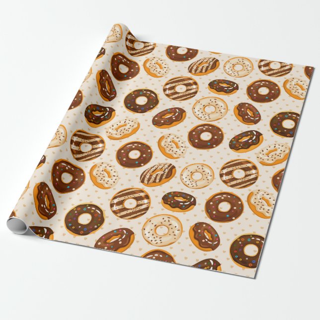 Cadeau Papier d'enveloppement Motif à Donut (Déroulé)