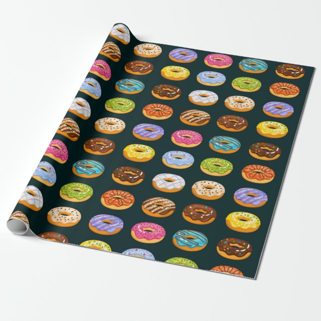 Cadeau Papier d'enveloppement Motif à Donut (Déroulé)