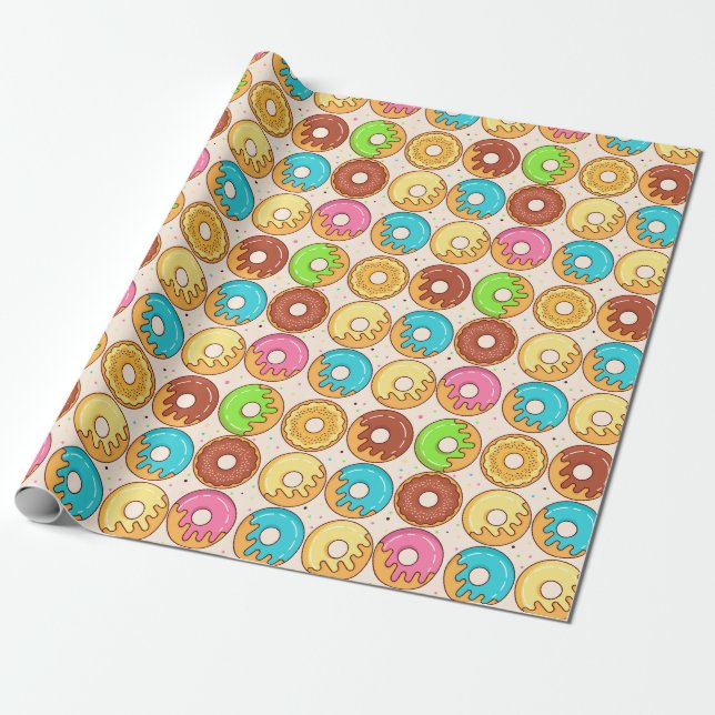 Cadeau Papier d'enveloppement Motif à Donut (Déroulé)