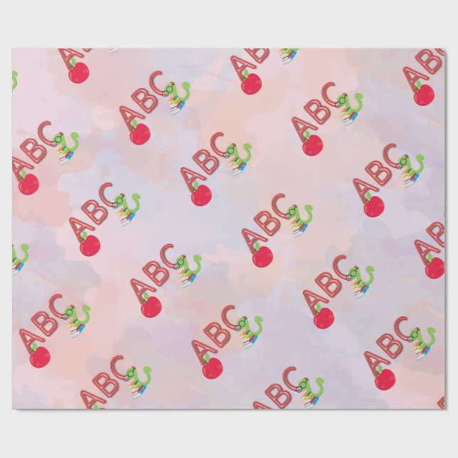 Cadeau Papier d'enveloppement Motif ABC Bookworm (Plat)