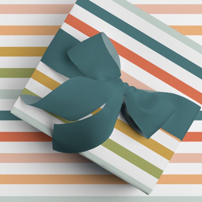 Cadeau Papier d'enveloppement Motif de couleur vive (Large colorful stripes gift wrapping paper.)