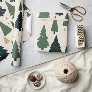 Cadeau Papier d'enveloppement Motif de l'Arbre de Noël mi