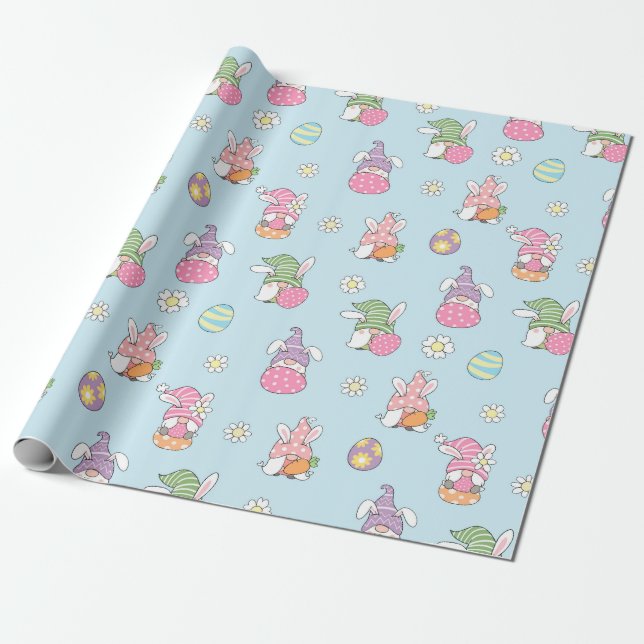 Cadeau Papier d'enveloppement Motif de Pâques mignon (Déroulé)