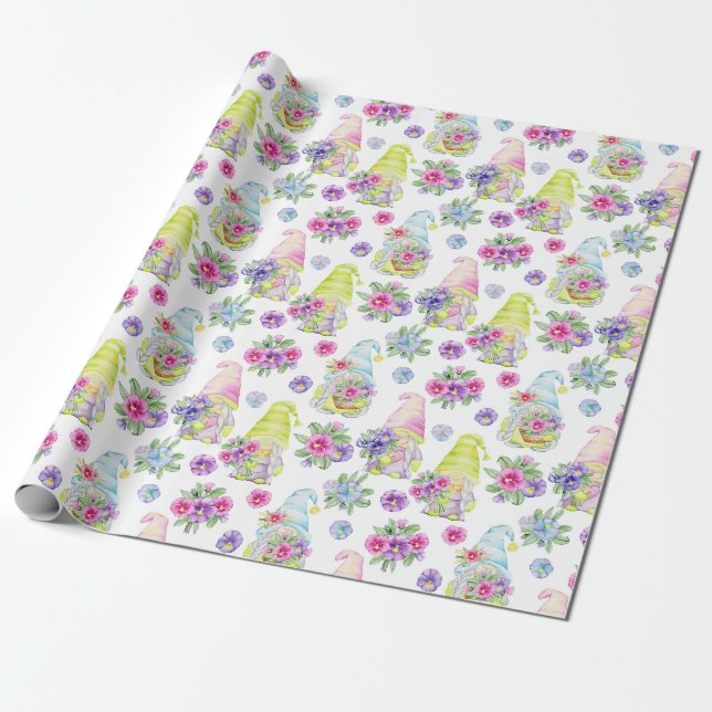 Cadeau Papier d'enveloppement Motif de Pâques mignon (Déroulé)