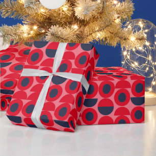 Cadeau Papier d'enveloppement Motif géométrique rouge
