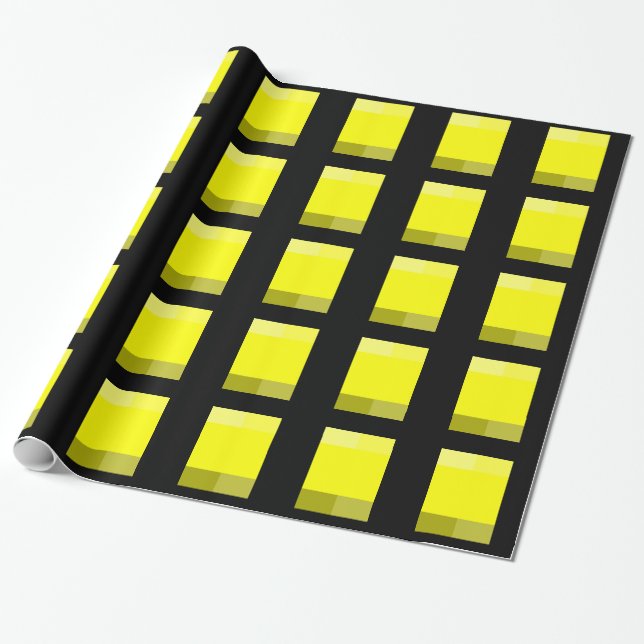 Cadeau Papier d'enveloppement Motif jaune noir par Janz (Déroulé)
