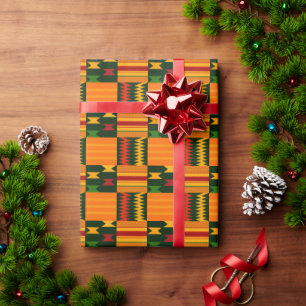 Cadeau Papier d'enveloppement Motif Kente coloré