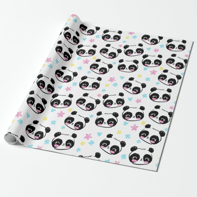 Cadeau Papier d'enveloppement Motif Panda (Déroulé)