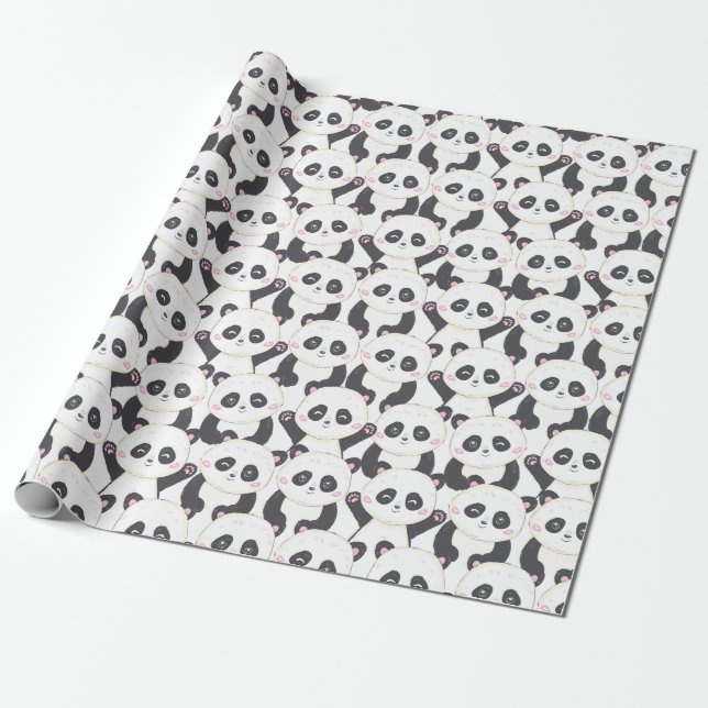 Cadeau Papier d'enveloppement Motif Panda (Déroulé)