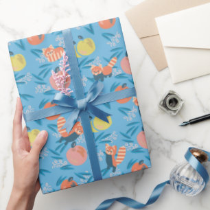 Cadeau Papier d'enveloppement Motif Panda Sky Blue