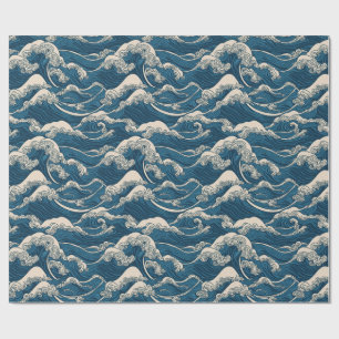 Cadeau Papier d'enveloppement Motif Wave japonais