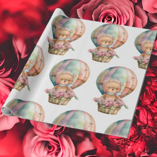 Cadeau Papier d'enveloppement mou à ballons d'ours en pel (Bring your dream party to life with our selection of quality Teddy Bear themed party supplies )