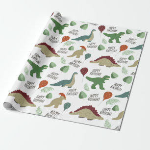 Cadeau Papier d'enveloppement Neutre Dinosaure