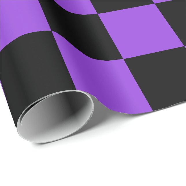 Cadeau Papier d'enveloppement noir et violet extra-large (Coin rond)