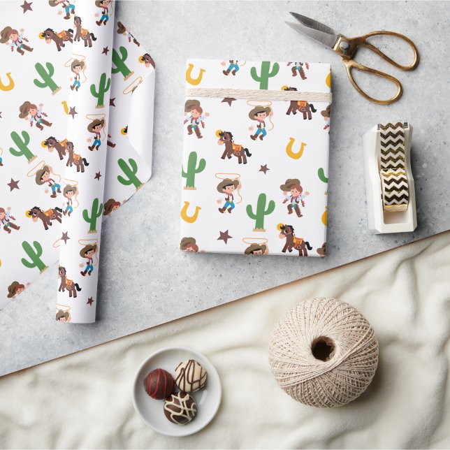 Cadeau Papier d'enveloppement Occidental super mignon (Super Cute Western Wrapping Paper)